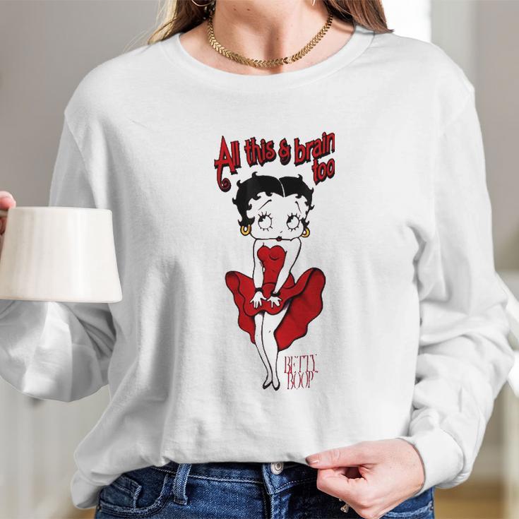 Betty Boop Brains Insulated Long Sleeve T-Shirt Gifts for Her