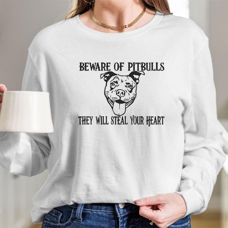 Beware Of Pit Bulls Long Sleeve T-Shirt Gifts for Her