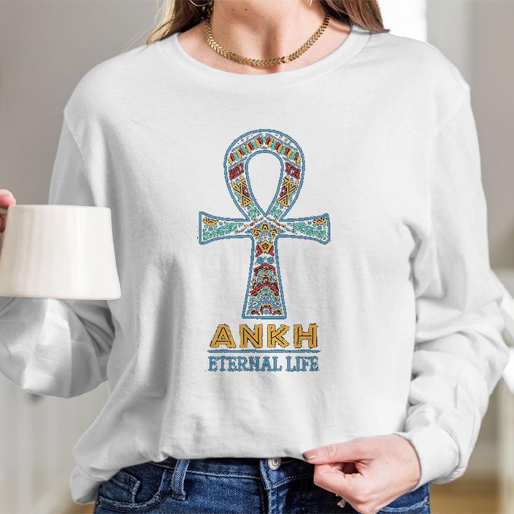 Black History African American Ankh Cross African Symbol Long Sleeve T-Shirt Gifts for Her