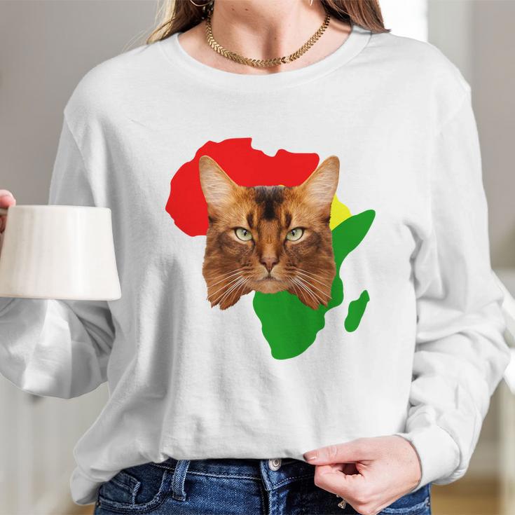 Black History Month African Map Somali Gift For Pet Lovers Proud Black Long Sleeve T-Shirt Gifts for Her