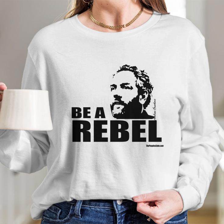 Breitbart - Be A Rebel - Orange Long Sleeve T-Shirt Gifts for Her