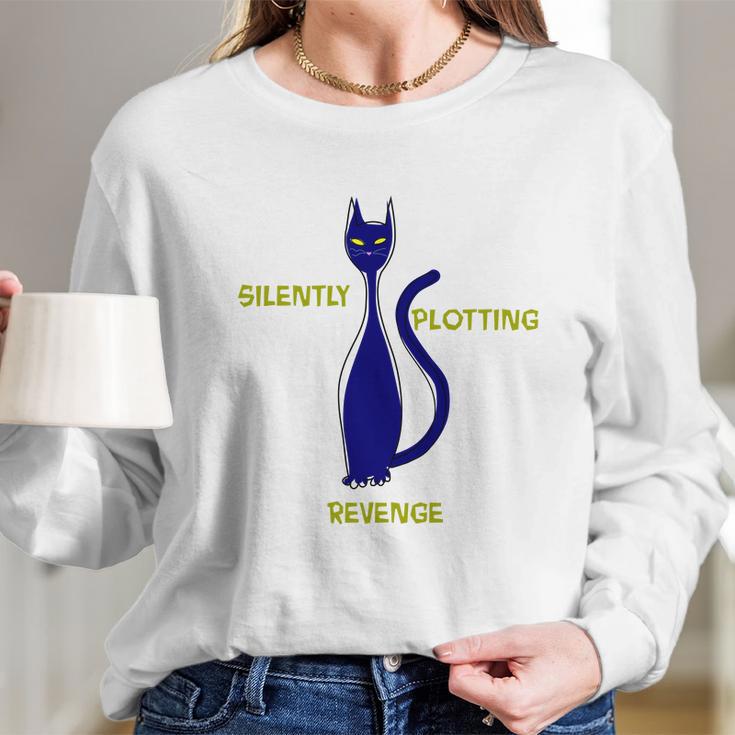 Ca Funny Silently Plotting Revenge Long Sleeve T-Shirt Gifts for Her