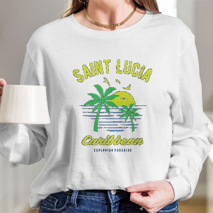 Caribbean Saint Lucia Long Sleeve T-Shirt Gifts for Her