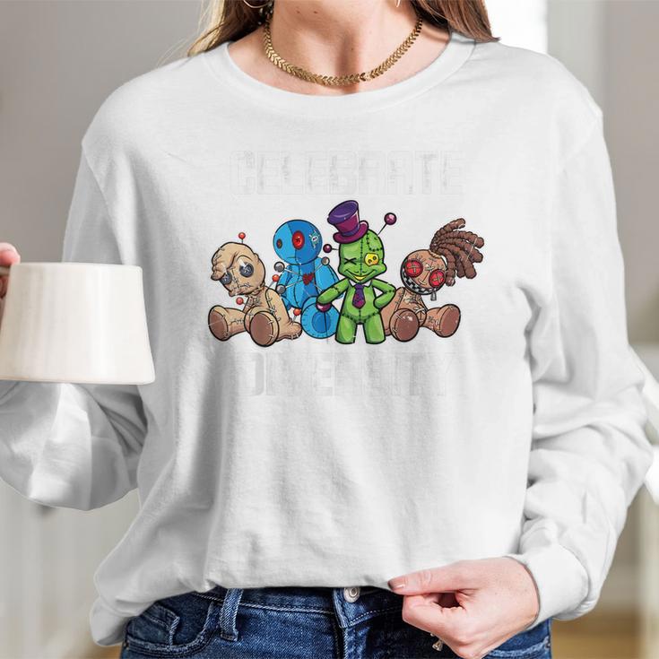 Celebrate Diversity Halloween Voodoo Doll Long Sleeve T-Shirt Gifts for Her