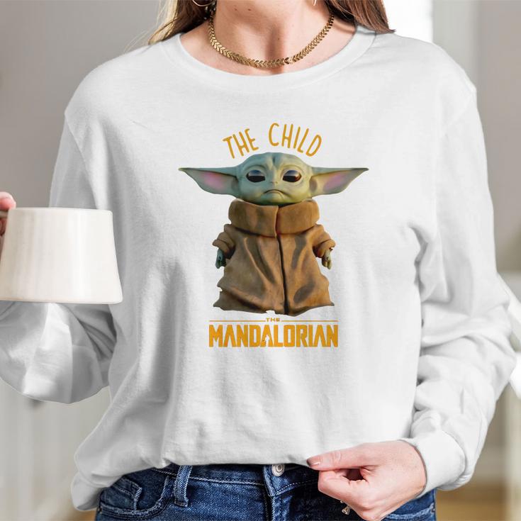 The Child Baby Yoda Mandalorian Shirt Long Sleeve T-Shirt Gifts for Her