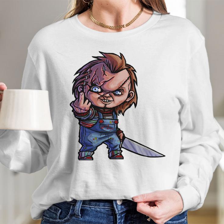 Chucky Middle Finger Long Sleeve T-Shirt Gifts for Her