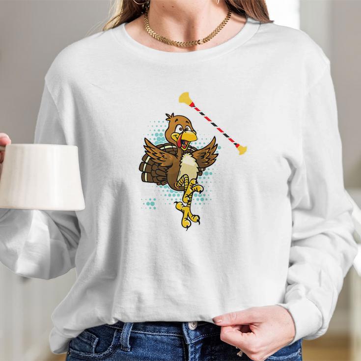 Cool Baton Twirling Turkey Twirler Thanksgiving Fun Long Sleeve T-Shirt Gifts for Her