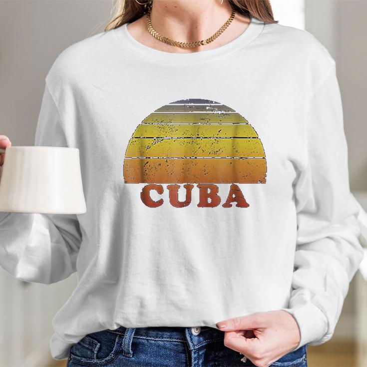 Cuba Retro Vintage 70S Throwback Long Sleeve T-Shirt Gifts for Her