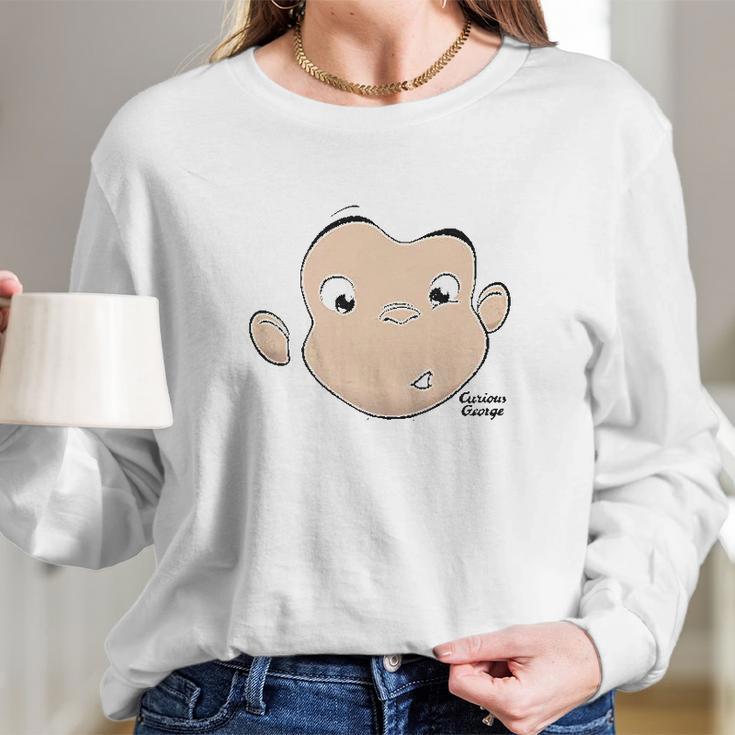 Curious George Face Long Sleeve T-Shirt Gifts for Her