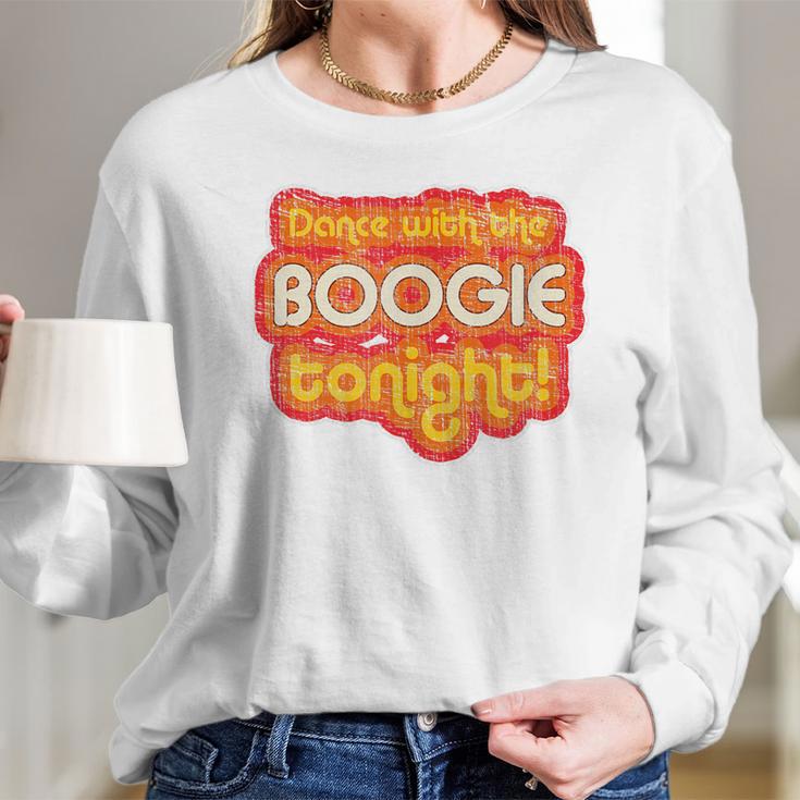 Dance With The Boogie Tonight Vintage 1970S Distressed Long Sleeve T-Shirt Gifts for Her