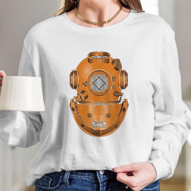 Deep Sea Diver Helmet Vintage Diving Long Sleeve T-Shirt Gifts for Her