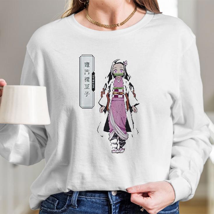 Demon Slayer Nezuko Kimetsu No Yaiba Long Sleeve T-Shirt Gifts for Her