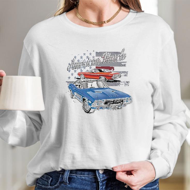 Dodge Challenger American Classic American Muscle Car Long Sleeve T-Shirt Gifts for Her