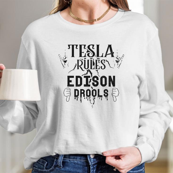 Edison Tesla Long Sleeve T-Shirt Gifts for Her