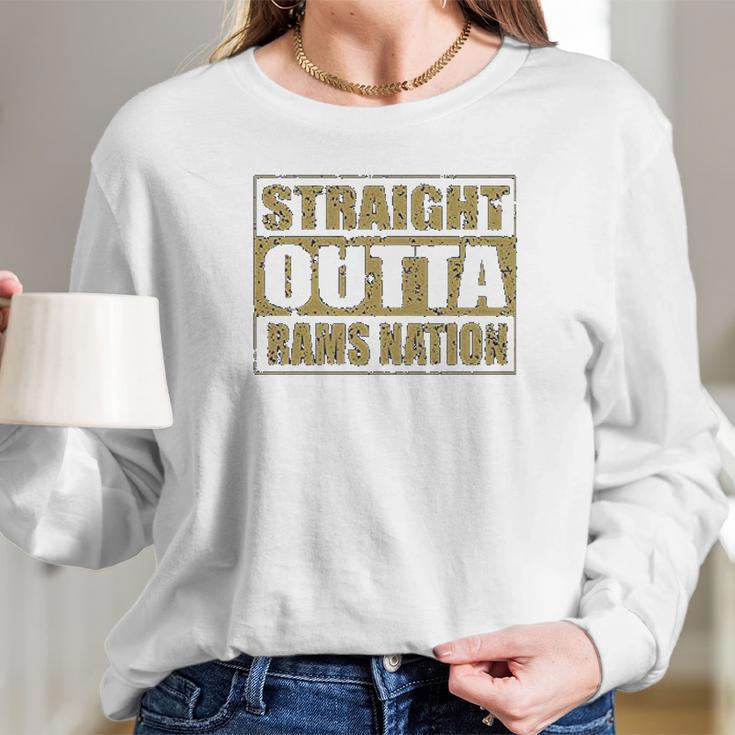 Expression Straight Outta Rams Nation Football Mens Long Sleeve T-Shirt Gifts for Her