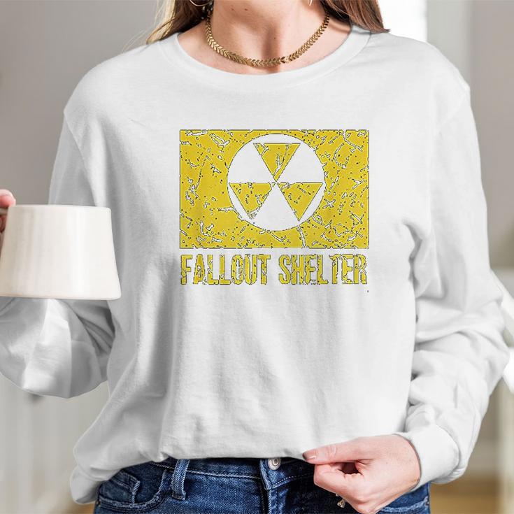 Fallout Shelter Nuclear Radioactive Long Sleeve T-Shirt Gifts for Her