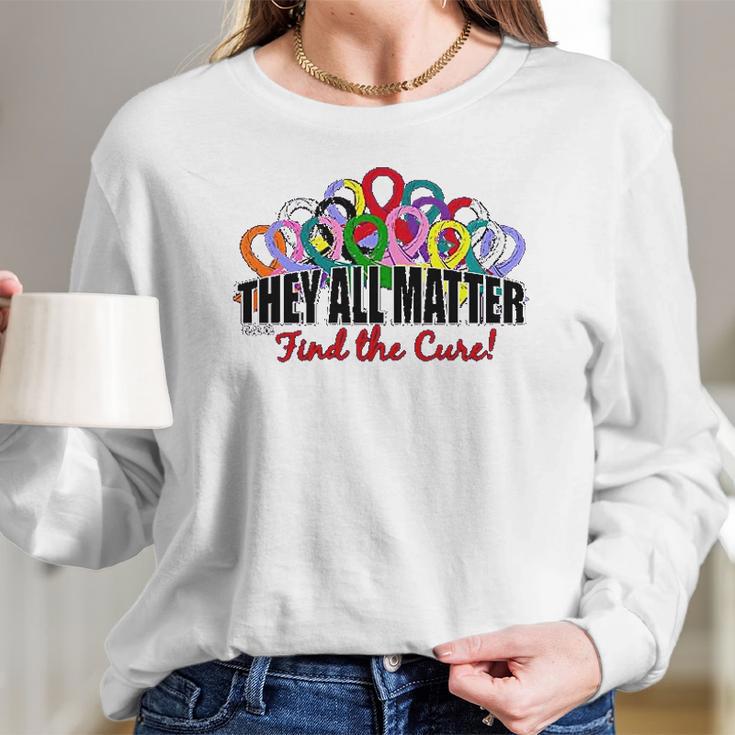 Fight Like A Girl They All Matter Find The Cure Long Sleeve T-Shirt Gifts for Her