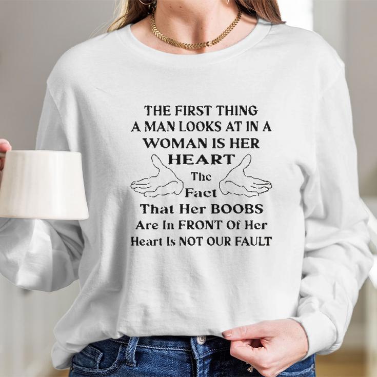 The First Thing Man Looks At In Woman Special 2022 Gift Long Sleeve T-Shirt Gifts for Her