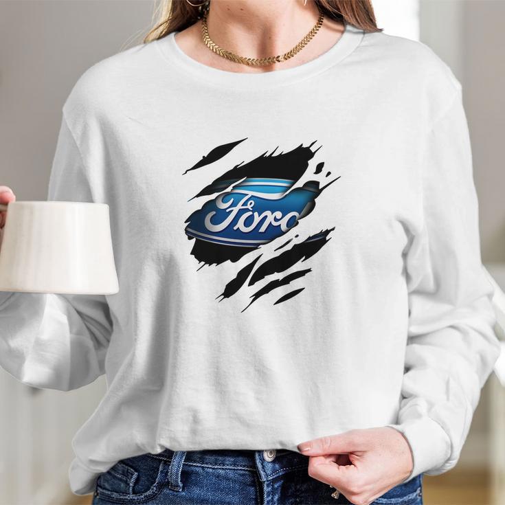 Ford Go Further Long Sleeve T-Shirt Gifts for Her