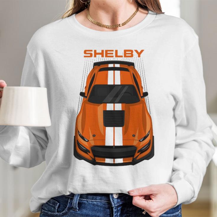 Ford Mustang Shelby Gt500 2020 2021 Twister Orange White Stripes Long Sleeve T-Shirt Gifts for Her