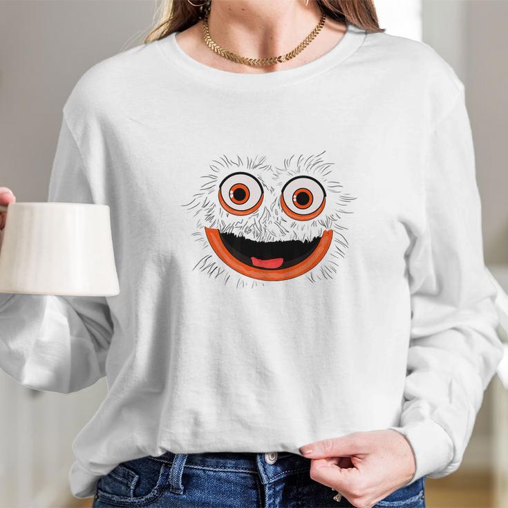 Funny Gritty Mascot Face Long Sleeve T-Shirt Gifts for Her