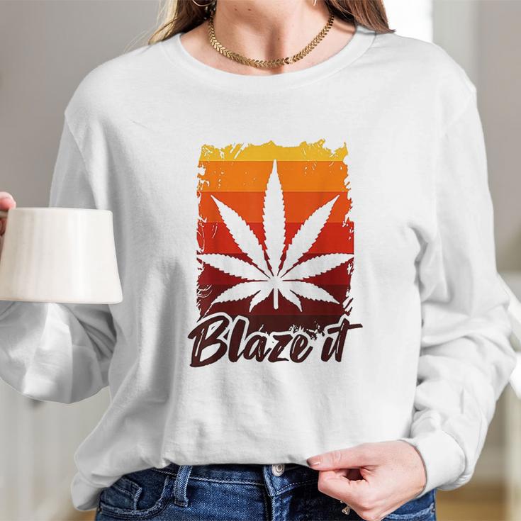 Funny Marijuana For Men Blaze It Long Sleeve T-Shirt Gifts for Her