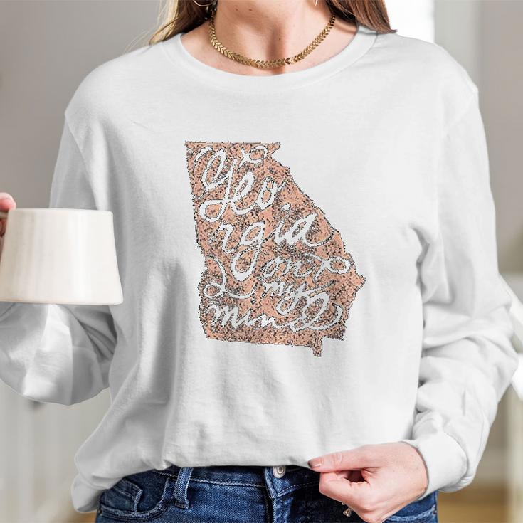 Georgia Peach State Atlanta Georgia On My Mind Long Sleeve T-Shirt Gifts for Her