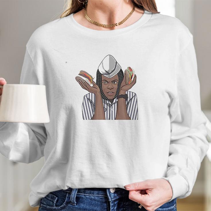 Good Burge Hand Drawn Direct To Garment Printed Long Sleeve T-Shirt Gifts for Her