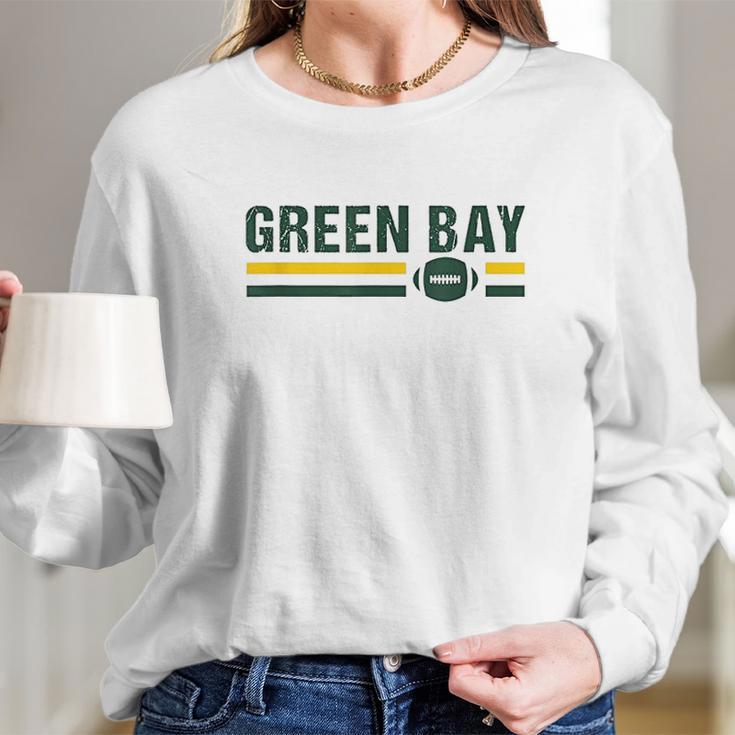 Green Bay Football Wisconsin Long Sleeve T-Shirt Gifts for Her