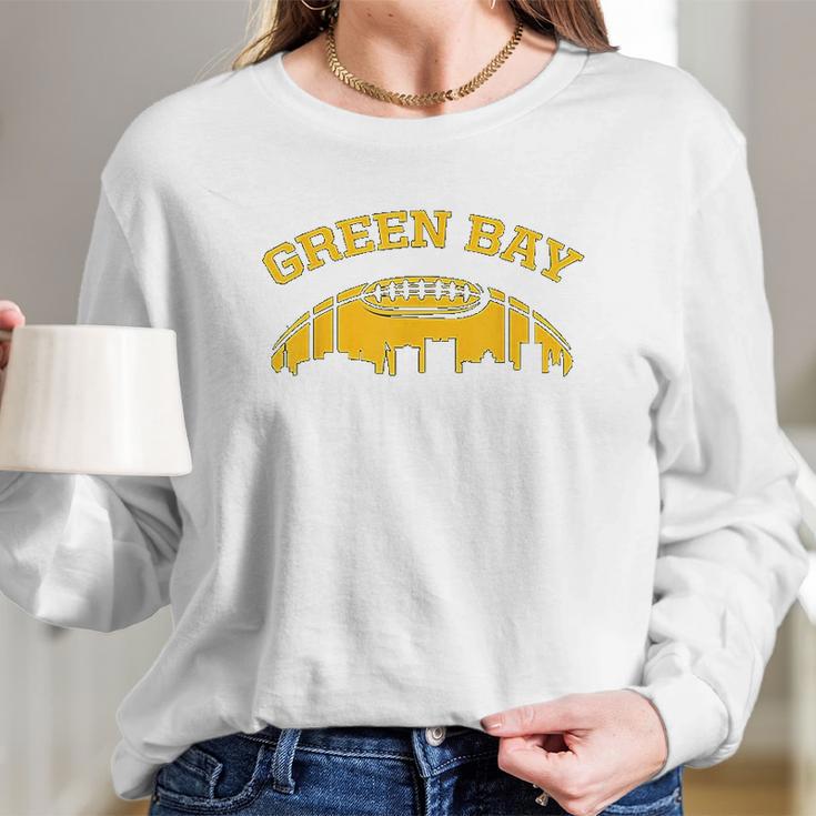 Green Bay Skyline Green Bay Football Long Sleeve T-Shirt Gifts for Her