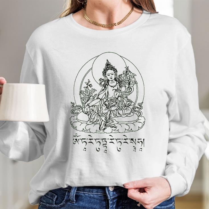 Green Tara Mantra Long Sleeve T-Shirt Gifts for Her