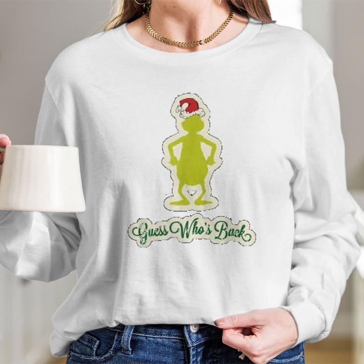 Grinch Guess Who Back Long Sleeve T-Shirt Gifts for Her