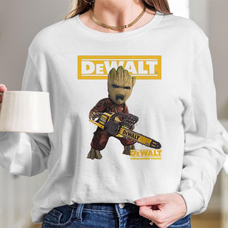 Groot With Logo Dewalt Shirt Long Sleeve T-Shirt Gifts for Her