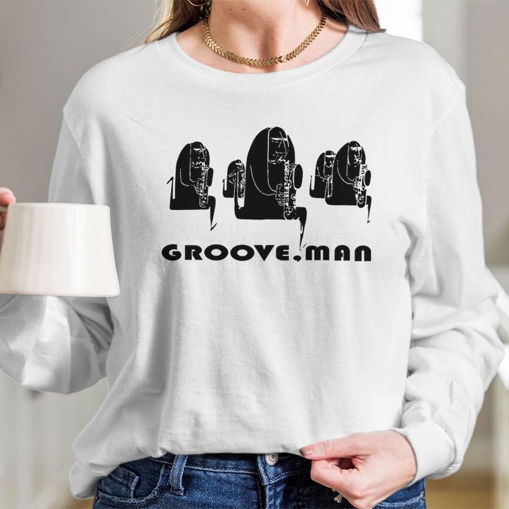 Groove Man-Jazz Musicians T-Shirts - Mens T-Shirt By American Apparel Long Sleeve T-Shirt Gifts for Her