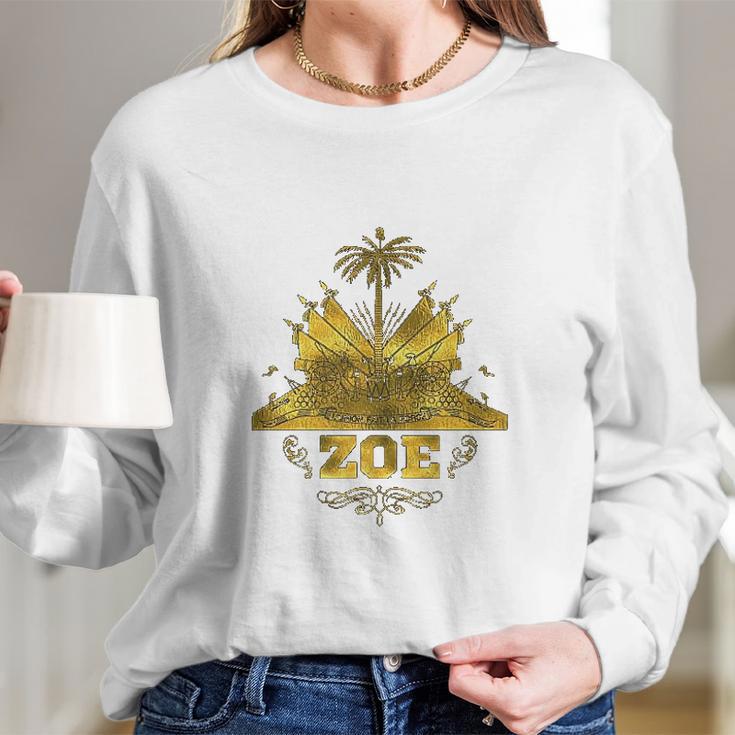 Haitian Zoe Haiti Clothes Long Sleeve T-Shirt Gifts for Her