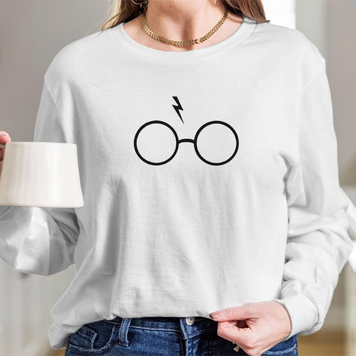 Harry Pawter Cute Glasses Potter Scar Long Sleeve T-Shirt Gifts for Her