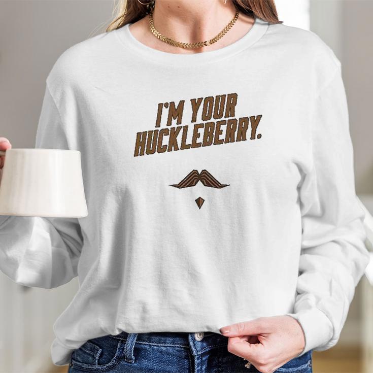 Im Your Huckleberry Western Quote Funny Vintage Gray 6Xl Graphic Long Sleeve T-Shirt Gifts for Her