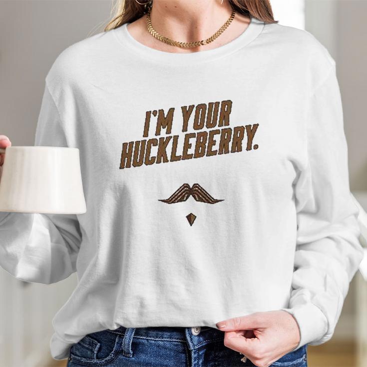 Im Your Huckleberry Western Quote Funny Vintage Long Sleeve T-Shirt Gifts for Her