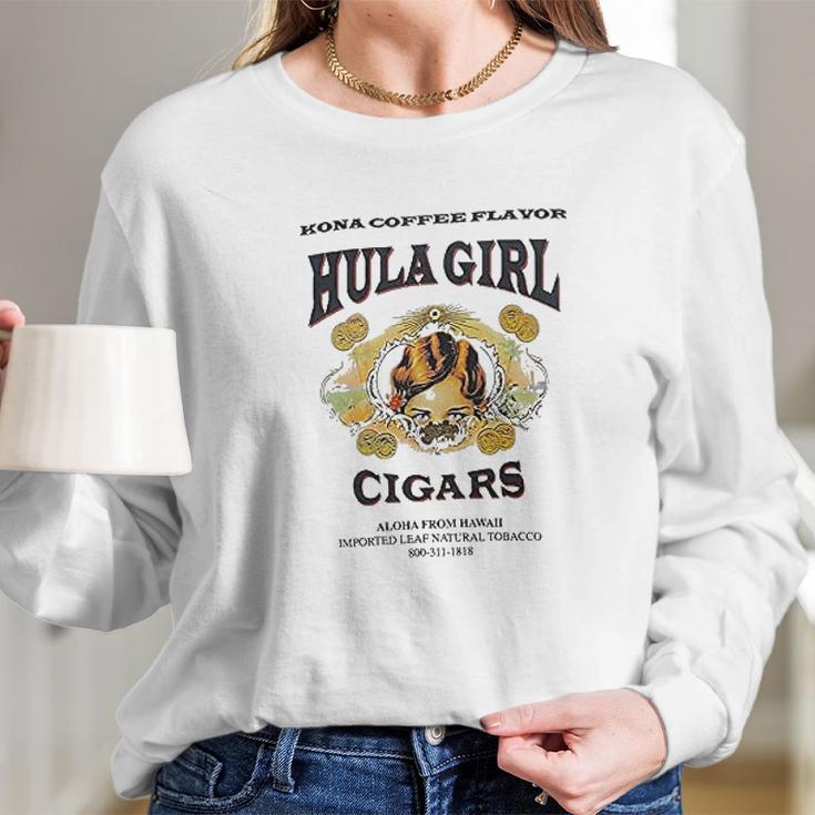 Hula Girl Cigar Long Sleeve T-Shirt Gifts for Her