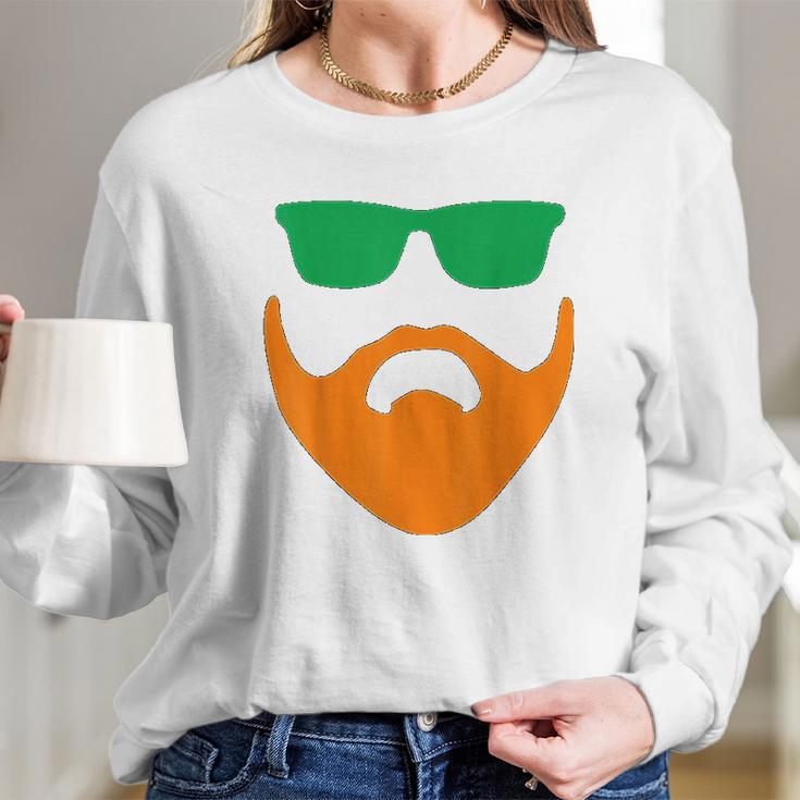 Irish Beard Ireland St Pattys Ginger Redhead Celtic Gaelic Long Sleeve T-Shirt Gifts for Her