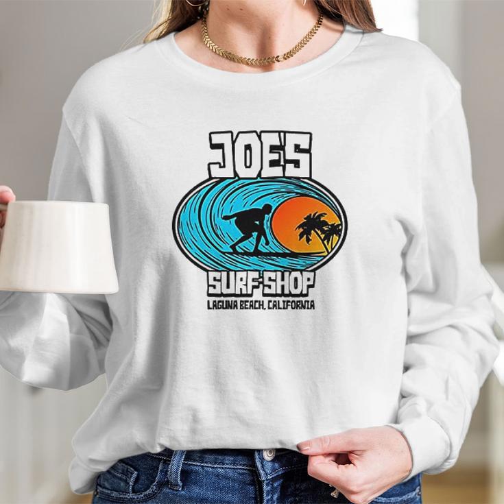 Joes Surf Shop Graphic Art Long Sleeve T-Shirt Gifts for Her