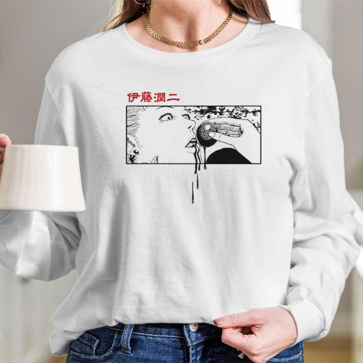 Junji Ito Woman Eating Globule Long Sleeve T-Shirt Gifts for Her