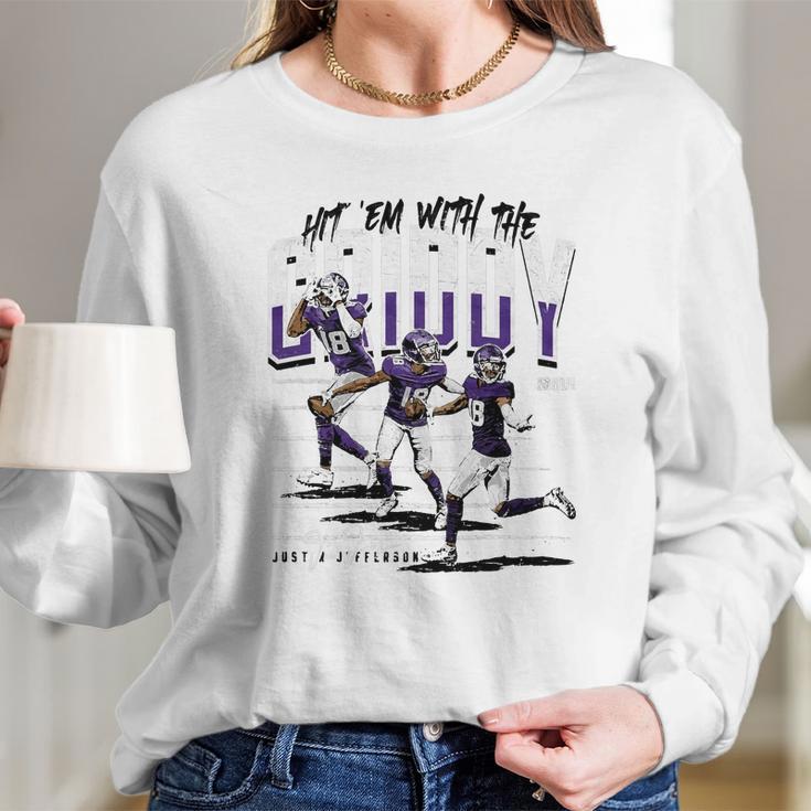 Justin Jefferson Griddy Dance Long Sleeve T-Shirt Gifts for Her