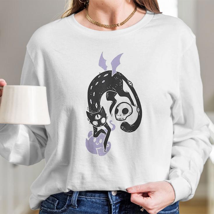 Kawaii Black Cat Pastel Goth Soft Grunge Clothing Long Sleeve T-Shirt Gifts for Her