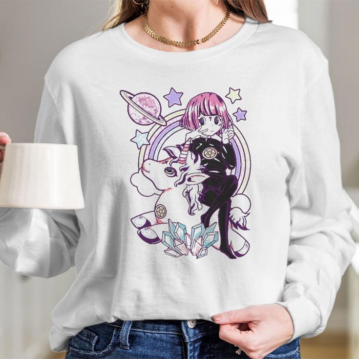 Kawaii Pastel Goth Unicorn Cute Gothic Girl Wicca For Kids Long Sleeve T-Shirt Gifts for Her