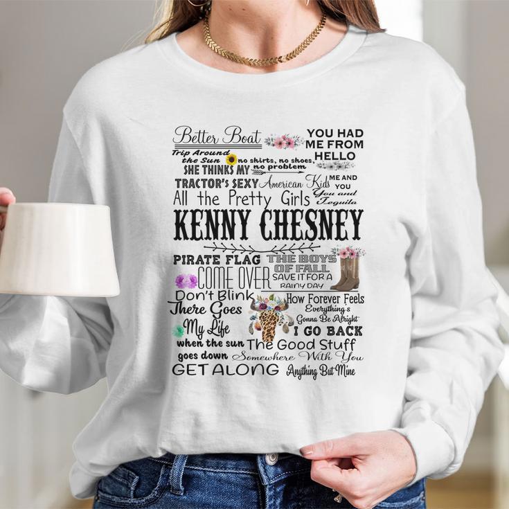 Kenny Chesney Lyrics Tshirt Raglan Music Lyrics Long Sleeve T-Shirt Gifts for Her