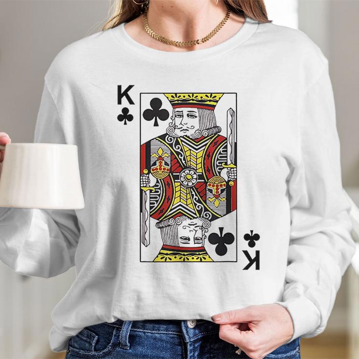 - King Of Clubs Blackjack Cards Poker 21 Long Sleeve T-Shirt Gifts for Her