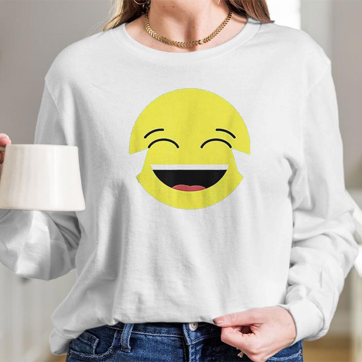 Laughing Tears Emojis Cute Happy Laugh Face Gift Long Sleeve T-Shirt Gifts for Her