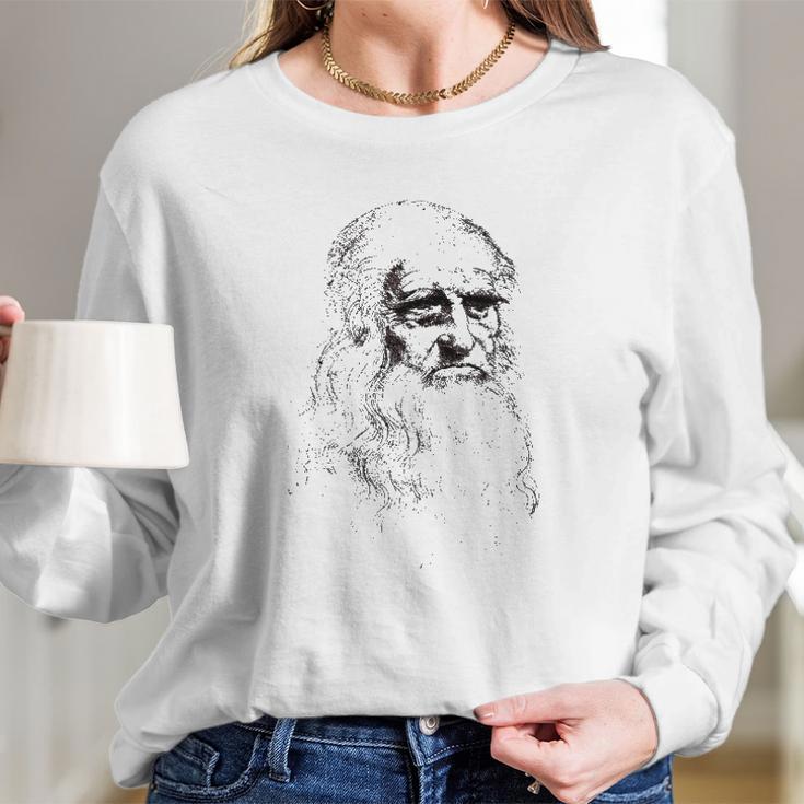 Leonardo Da Vinci Portrait Art Long Sleeve T-Shirt Gifts for Her