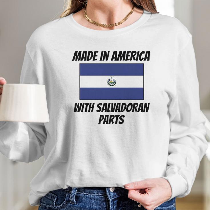 Made In America With Salvadoran Parts Long Sleeve T-Shirt Gifts for Her